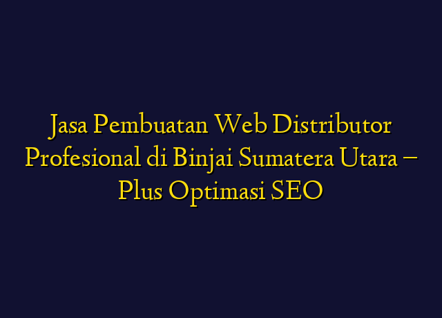 Jasa Pembuatan Web Distributor Profesional di Binjai Sumatera Utara - Plus Optimasi SEO