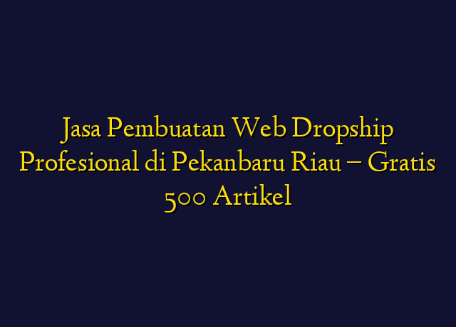 Jasa Pembuatan Web Dropship Profesional di Pekanbaru Riau - Gratis 500 Artikel