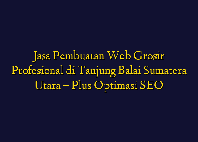 Jasa Pembuatan Web Grosir Profesional di Tanjung Balai Sumatera Utara - Plus Optimasi SEO