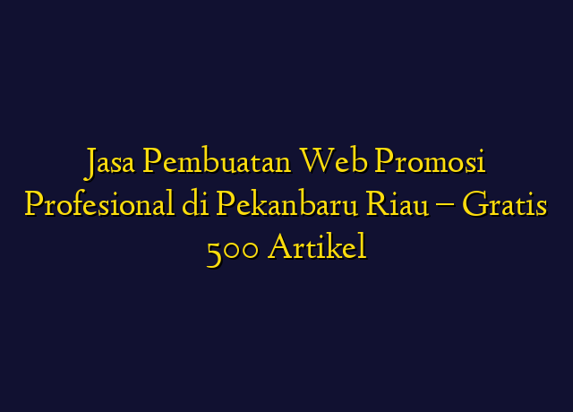 Jasa Pembuatan Web Promosi Profesional di Pekanbaru Riau - Gratis 500 Artikel