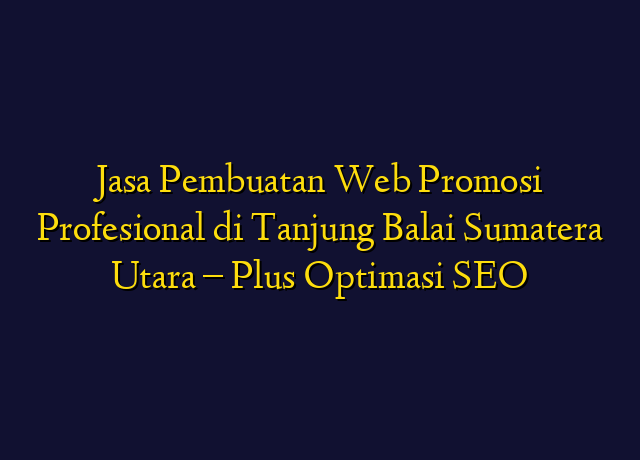 Jasa Pembuatan Web Promosi Profesional di Tanjung Balai Sumatera Utara - Plus Optimasi SEO
