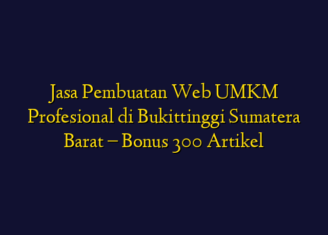 Jasa Pembuatan Web UMKM Profesional di Bukittinggi Sumatera Barat - Bonus 300 Artikel