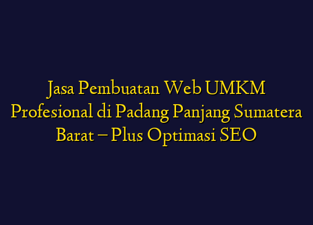 Jasa Pembuatan Web UMKM Profesional di Padang Panjang Sumatera Barat - Plus Optimasi SEO