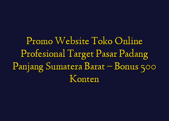Promo Website Toko Online Profesional Target Wilayah Padang Panjang Sumatera Barat - Bonus 500 Konten