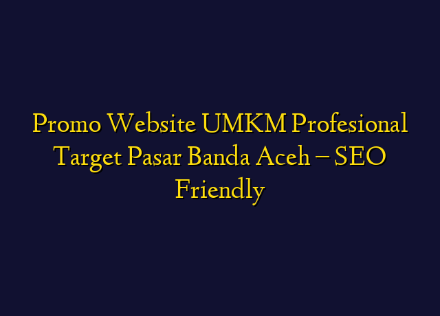 Promo Website UMKM Profesional Target Wilayah Banda Aceh - SEO Friendly