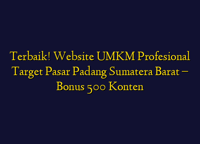 Terbaik! Website UMKM Profesional Target Wilayah Padang Sumatera Barat - Bonus 500 Konten