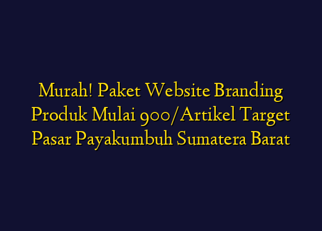 Murah! Paket Website Branding Produk Mulai 900/Artikel Target Wilayah Payakumbuh Sumatera Barat