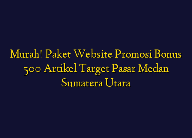 Murah! Paket Website Promosi Bonus 500 Artikel Target Wilayah Medan Sumatera Utara