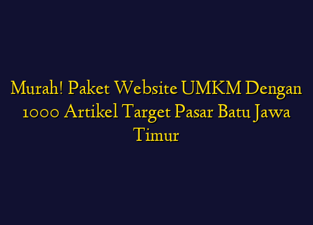 Murah! Paket Website UMKM Dengan 1000 Artikel Target Wilayah Batu Jawa Timur
