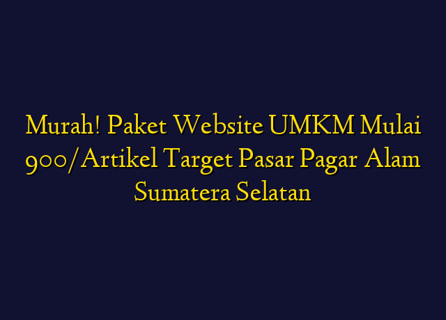 Murah! Paket Website UMKM Mulai 900/Artikel Target Wilayah Pagar Alam Sumatera Selatan