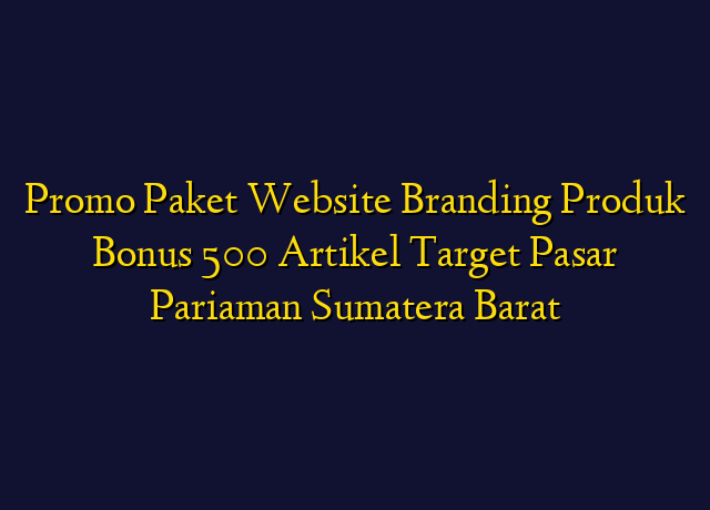 Promo Paket Website Branding Produk Bonus 500 Artikel Target Wilayah Pariaman Sumatera Barat