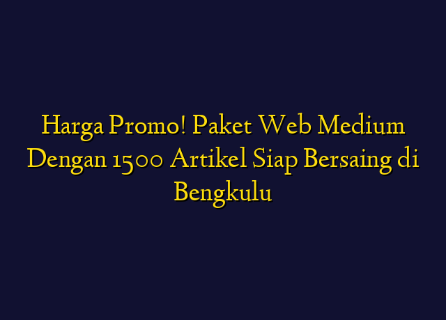 Harga Promo! Paket Web Medium Dengan 1500 Artikel Siap Bersaing di Bengkulu