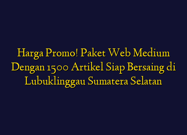 Harga Promo! Paket Web Medium Dengan 1500 Artikel Siap Bersaing di Lubuklinggau Sumatera Selatan