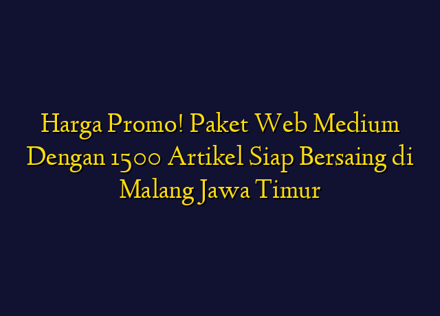 Harga Promo! Paket Web Medium Dengan 1500 Artikel Siap Bersaing di Malang Jawa Timur