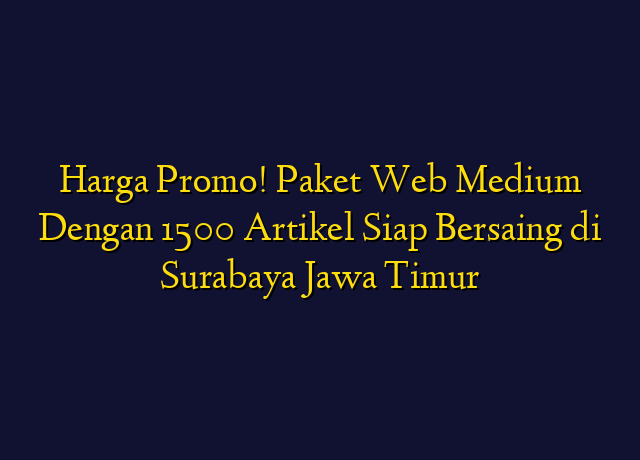 Harga Promo! Paket Web Medium Dengan 1500 Artikel Siap Bersaing di Surabaya Jawa Timur