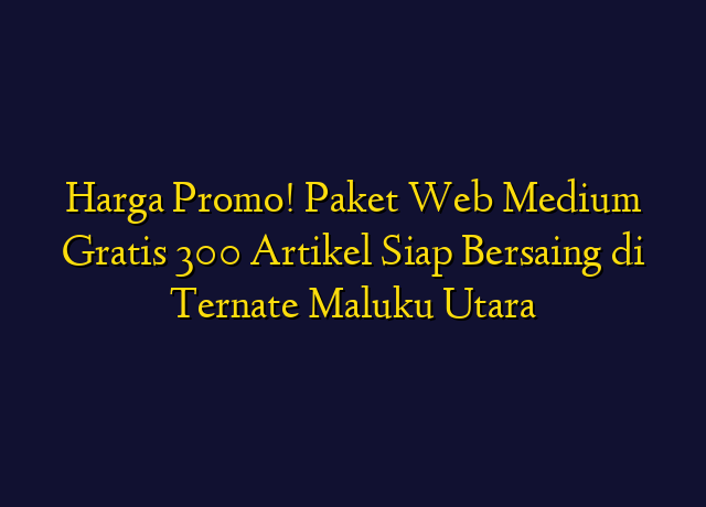 Harga Promo! Paket Web Medium Gratis 300 Artikel Siap Bersaing di Ternate Maluku Utara