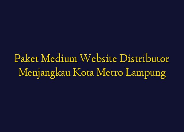Paket Medium Website Distributor Menjangkau Kota Metro Lampung