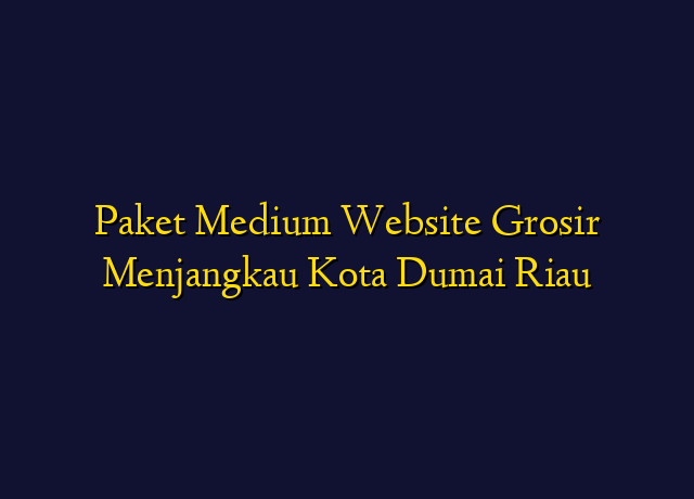 Paket Medium Website Grosir Menjangkau Kota Dumai Riau