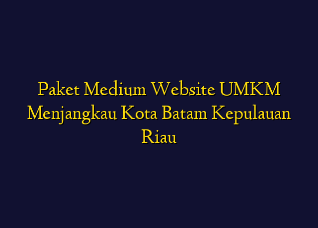 Paket Medium Website UMKM Menjangkau Kota Batam Kepulauan Riau