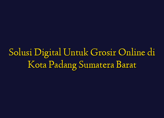 Solusi Digital Untuk Grosir Online di Kota Padang Sumatera Barat
