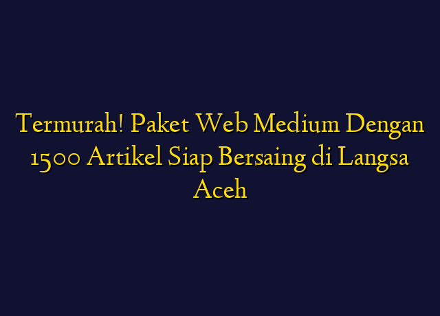 Termurah! Paket Web Medium Dengan 1500 Artikel Siap Bersaing di Langsa Aceh