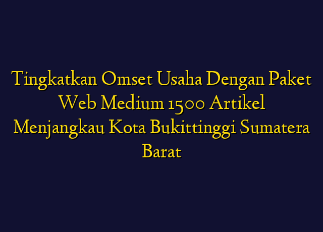 Tingkatkan Omset Usaha Dengan Paket Web Medium 1500 Artikel Menjangkau Kota Bukittinggi Sumatera Barat