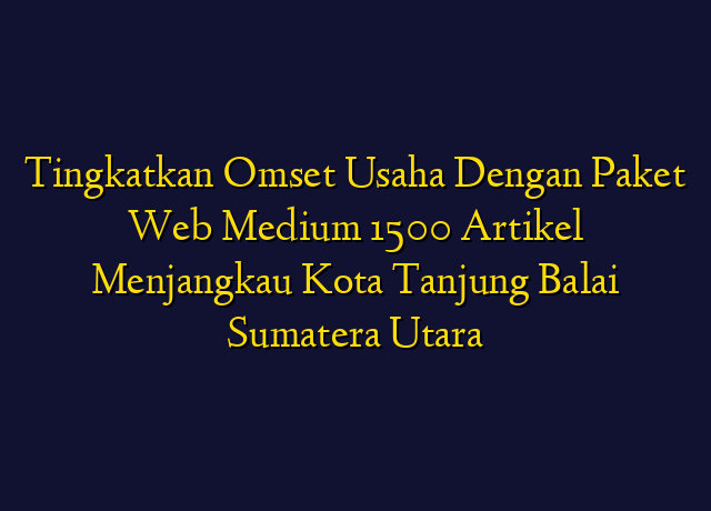 Tingkatkan Omset Usaha Dengan Paket Web Medium 1500 Artikel Menjangkau Kota Tanjung Balai Sumatera Utara
