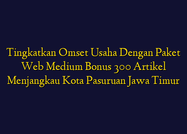 Tingkatkan Omset Usaha Dengan Paket Web Medium Bonus 300 Artikel Menjangkau Kota Pasuruan Jawa Timur