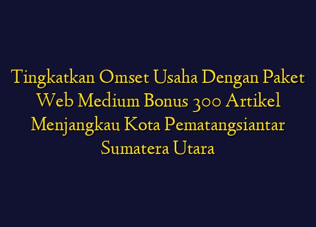 Tingkatkan Omset Usaha Dengan Paket Web Medium Bonus 300 Artikel Menjangkau Kota Pematangsiantar Sumatera Utara