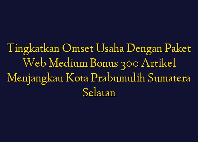 Tingkatkan Omset Usaha Dengan Paket Web Medium Bonus 300 Artikel Menjangkau Kota Prabumulih Sumatera Selatan