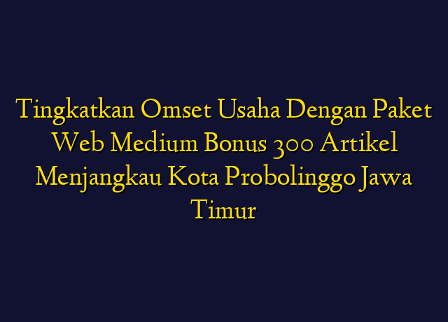 Tingkatkan Omset Usaha Dengan Paket Web Medium Bonus 300 Artikel Menjangkau Kota Probolinggo Jawa Timur