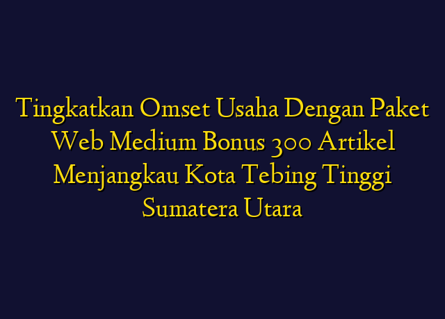 Tingkatkan Omset Usaha Dengan Paket Web Medium Bonus 300 Artikel Menjangkau Kota Tebing Tinggi Sumatera Utara