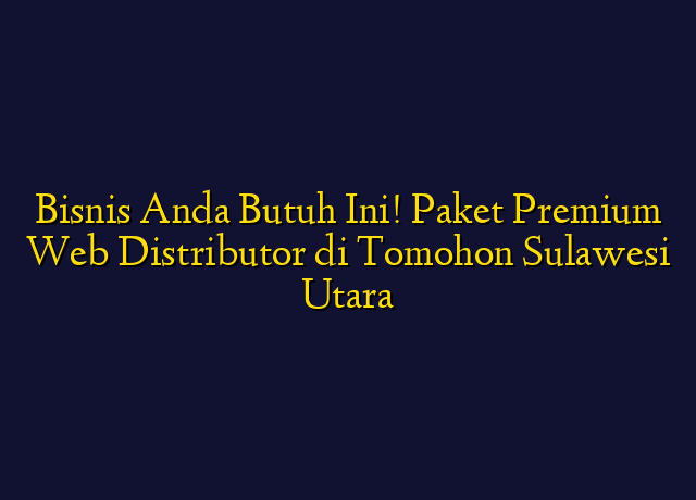Bisnis Anda Butuh Ini! Paket Premium Web Distributor di Tomohon Sulawesi Utara