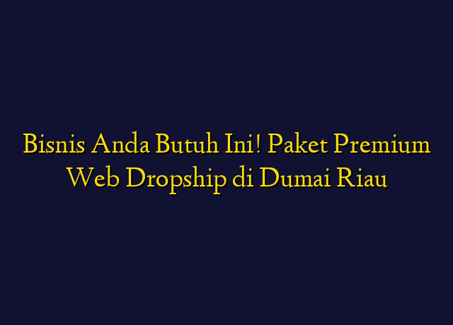 Bisnis Anda Butuh Ini! Paket Premium Web Dropship di Dumai Riau