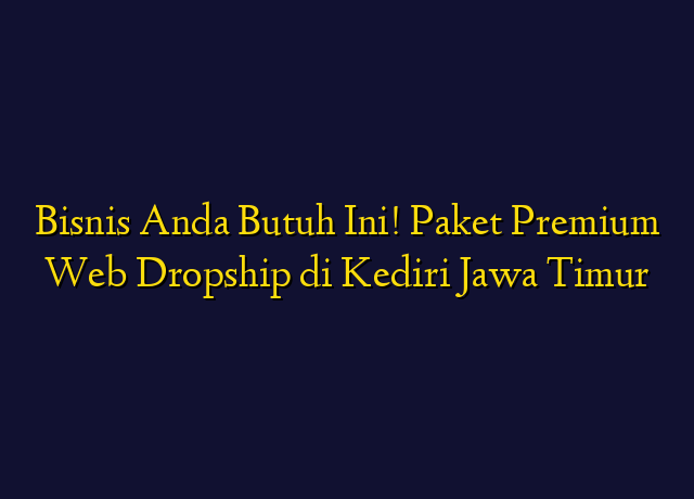 Bisnis Anda Butuh Ini! Paket Premium Web Dropship di Kediri Jawa Timur