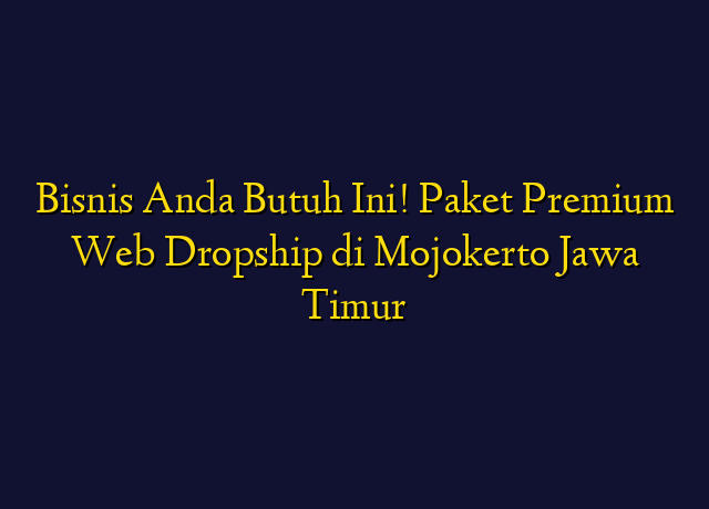Bisnis Anda Butuh Ini! Paket Premium Web Dropship di Mojokerto Jawa Timur
