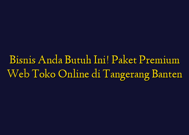 Bisnis Anda Butuh Ini! Paket Premium Web Toko Online di Tangerang Banten