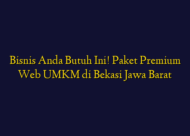 Bisnis Anda Butuh Ini! Paket Premium Web UMKM di Bekasi Jawa Barat