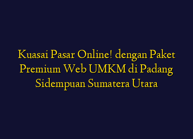 Kuasai Pasar Online! dengan Paket Premium Web UMKM di Padang Sidempuan Sumatera Utara