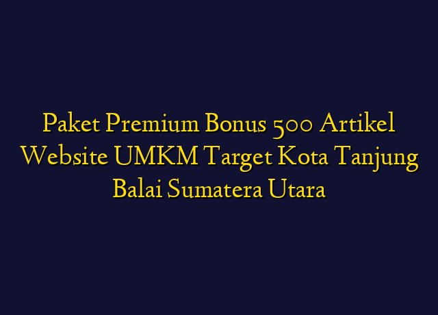 Paket Premium Bonus 500 Artikel Website UMKM Target Kota Tanjung Balai Sumatera Utara